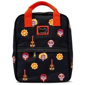 Loungefly Canvas Coco Backpack - Black and Orange